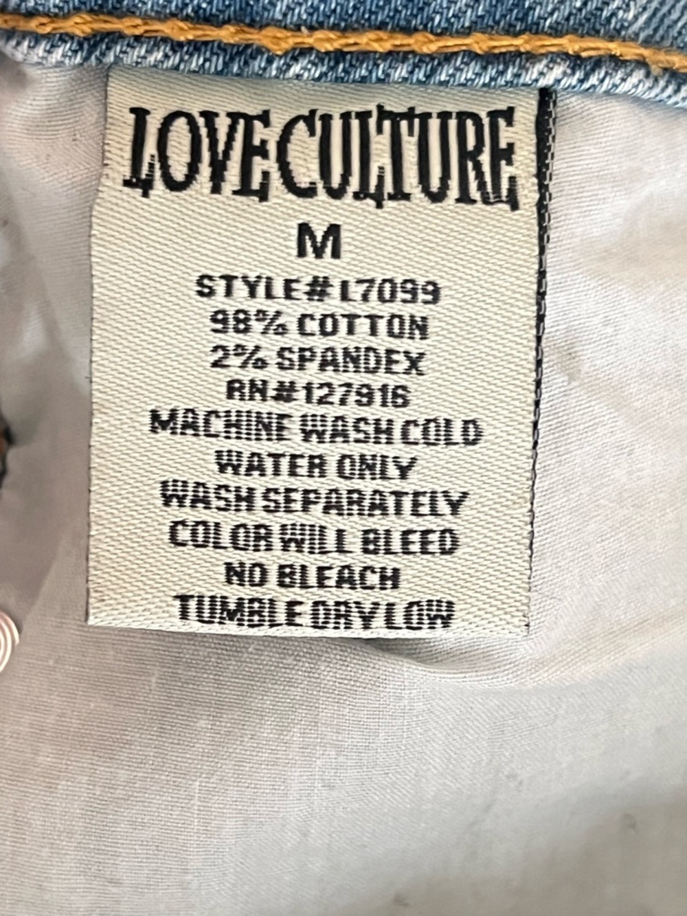 Love Culture Acid Wash Distressed Denim Shorts M Low Rise Frayed Festival - Picture 6 of 11